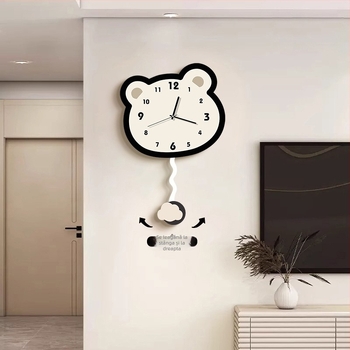 Ceas de perete în nuanțe crem, design modern minimalist pentru sufragerie, dormitor sau birou