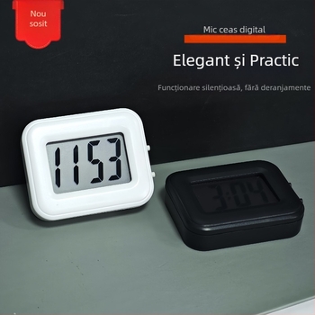 Ceas digital mic pătrat pentru copii, ceas de birou simplu cu calendar și afișaj al lunii, silențios, alimentat cu baterie