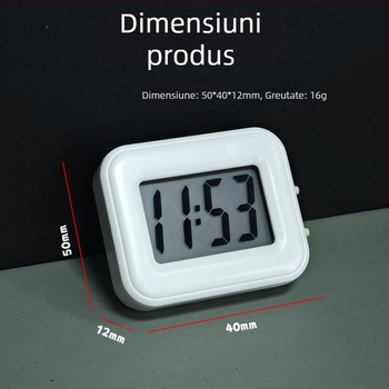 Ceas digital mic pătrat pentru copii, ceas de birou simplu cu calendar și afișaj al lunii, silențios, alimentat cu baterie