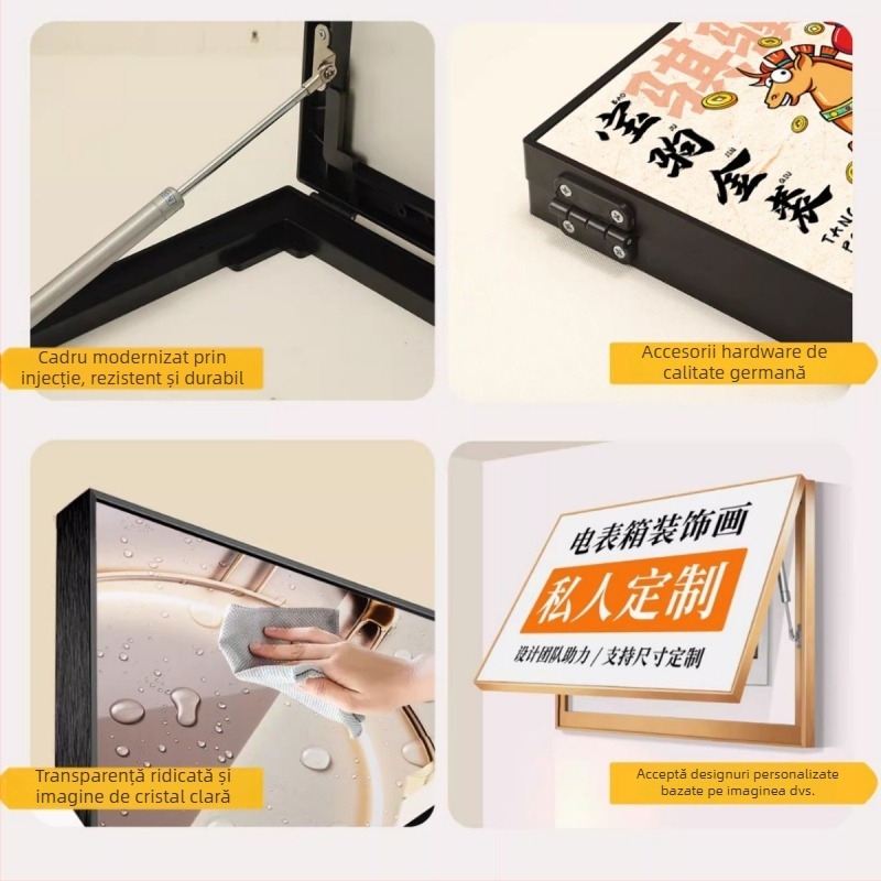 Tablou decorativ pentru cutia de contoare în stil chinezesc nou, model 2026, capac fără găuri pentru cutia de distribuție și cutia multimedia