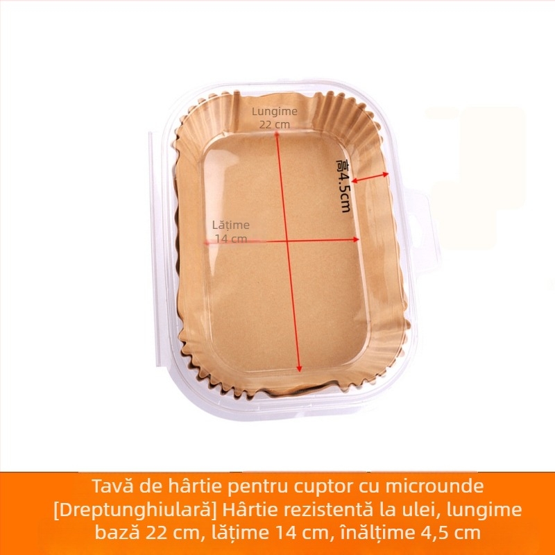 Hârtie de copt cu acoperire din silicon pentru friteuza cu aer, hârtie de bucătărie de calitate alimentară, absorbantă de grăsimi, antiaderent, foaie dreptunghiulară