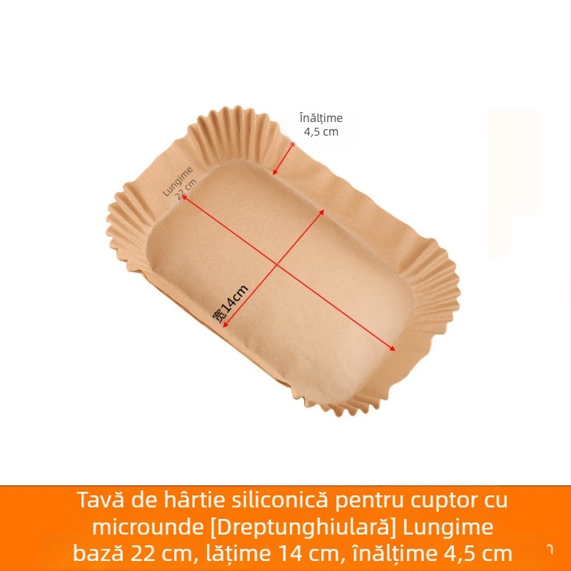 Hârtie de copt cu acoperire din silicon pentru friteuza cu aer, hârtie de bucătărie de calitate alimentară, absorbantă de grăsimi, antiaderent, foaie dreptunghiulară