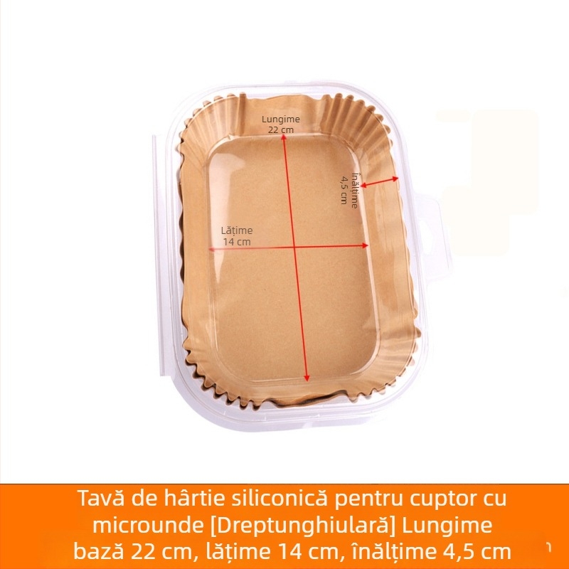 Hârtie de copt cu acoperire din silicon pentru friteuza cu aer, hârtie de bucătărie de calitate alimentară, absorbantă de grăsimi, antiaderent, foaie dreptunghiulară