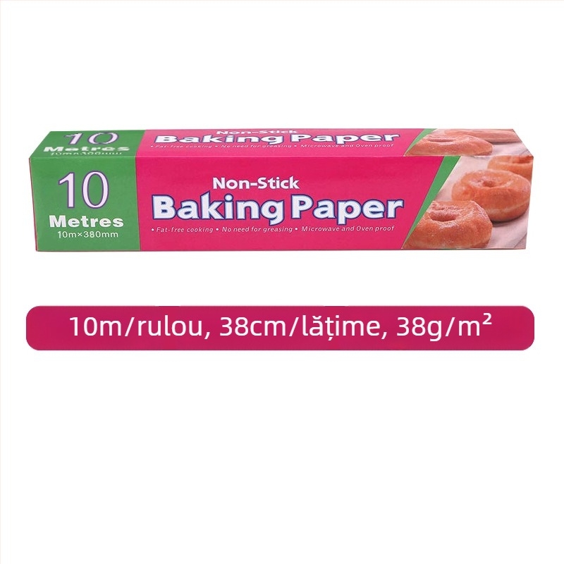 Hârtie de copt groasă, cu acoperire de silicon, absorbantă de grăsimi, de calitate alimentară, rezistentă la temperaturi înalte, hârtie de bucătărie pentru gătit și grătar