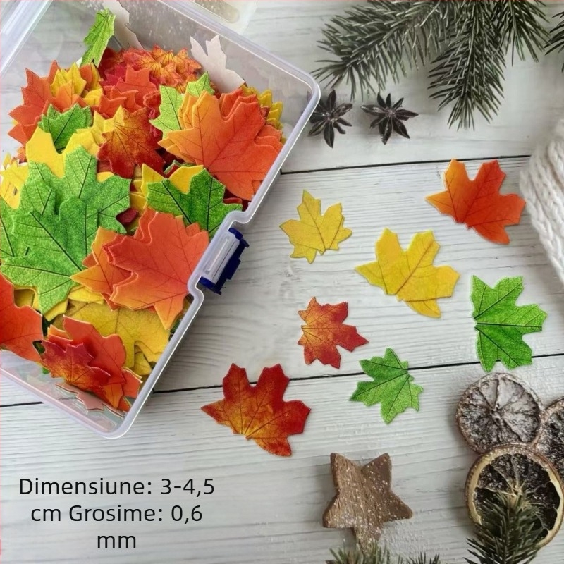 Hârtie de orez comestibilă în formă de frunză de arțar pentru aranjare creativă a felurilor reci