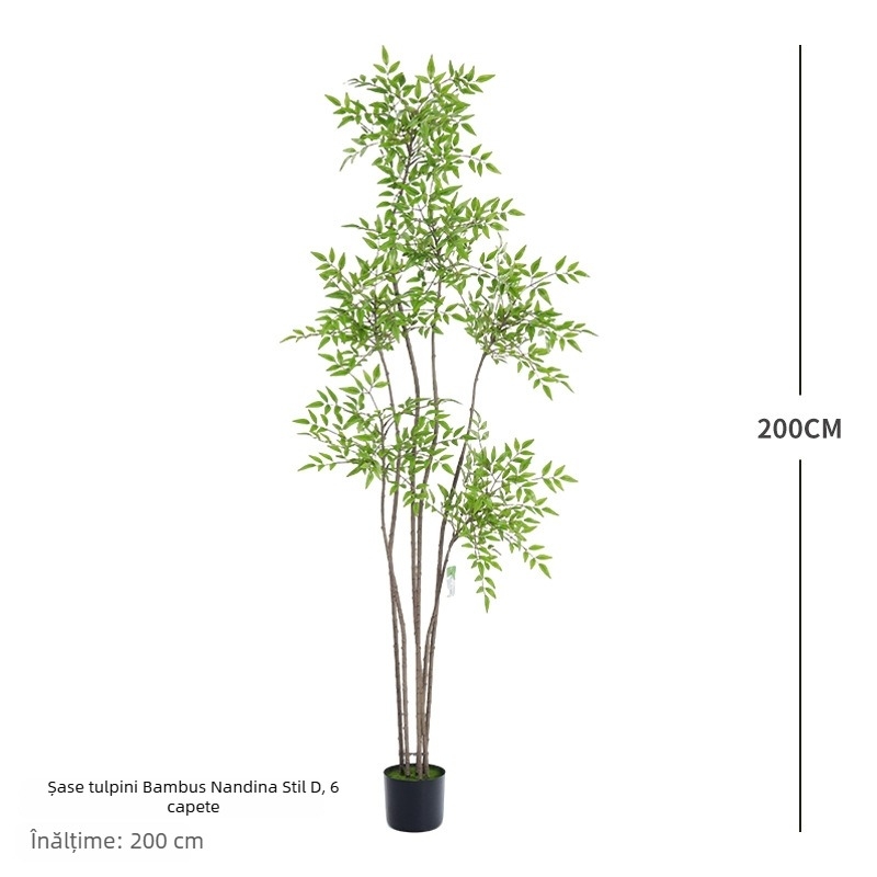 Plantă artificială mare pentru decor interior, bonsai nandina în ghiveci, pentru podea, decor pentru casă, hotel și spații comerciale