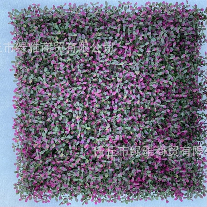 Perete vegetal artificial UV-rezistent cu panou Boxwood și fundal gazon – decor