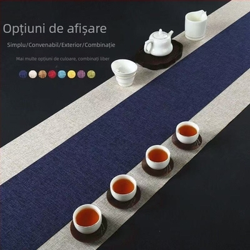 Runner de masă pentru ceai în stil Zen chinezesc nou, impermeabil, minimalist, lux ușor, culoare solidă.