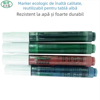 Marker pentru tablă albă care șterge fără urme, marker pentru tablă verde, marker reîncărcabil pentru predare, cerneală lichidă cu capacitate mare, pe bază de apă