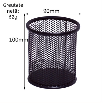 Suport rotund din metal pentru pixuri, negru, multicolor