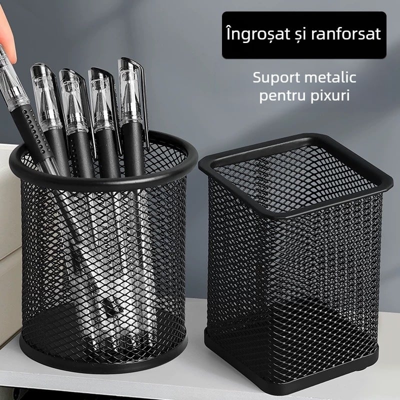 Suport pentru pix în stil coreean, din metal, rotund, organizator colorat pentru birou