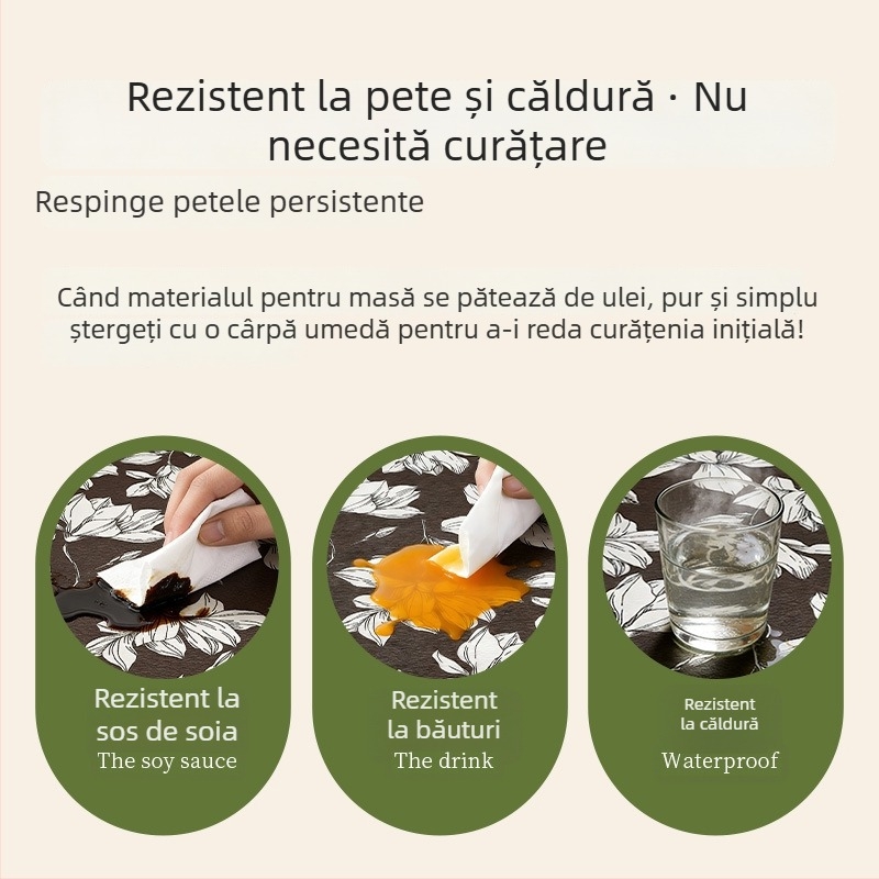 Runner de masă în stil vintage, impermeabil și personalizabil, lung pentru mesele de ceai și bufet.