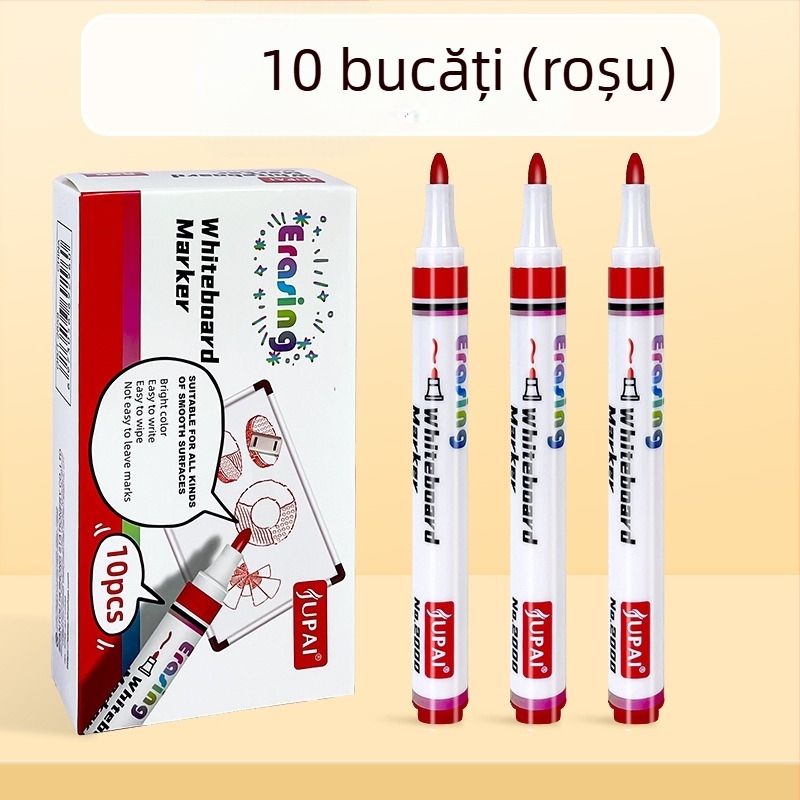 Markere pentru tablă albă – ștergătoare, cerneală pe bază de apă, pentru învățământ și birou