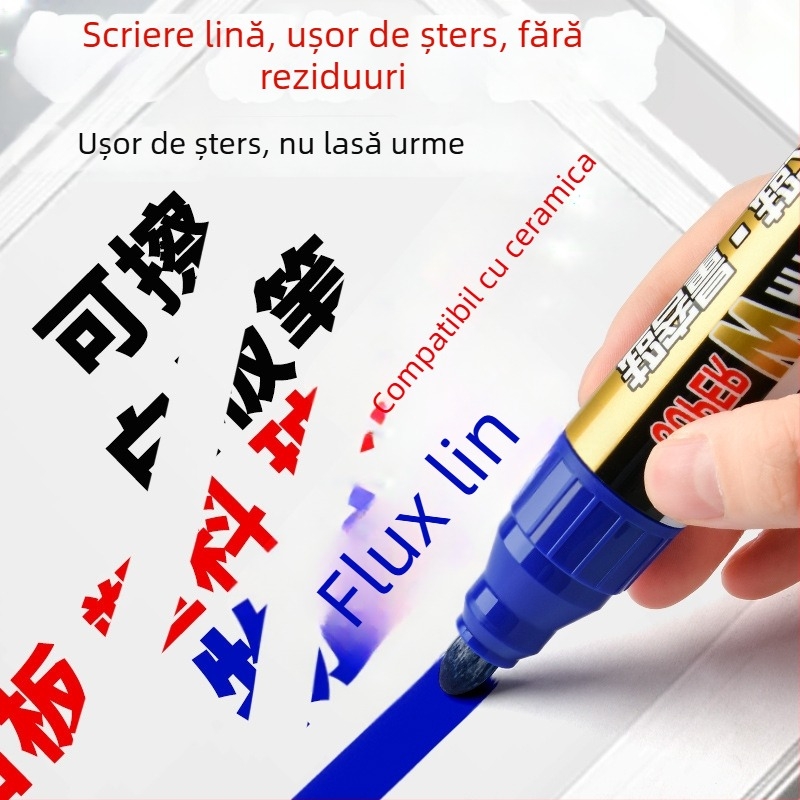 Marker uriaș pentru tablă albă, ștergător, pe bază de apă, negru pentru profesori, non-toxic, roșu pentru copii