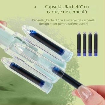 Stilou Yimulin pentru corectarea posturii, design elegant, scriere fluidă, cerneală cu uscare rapidă, mecanism de apăsare, cartușe de cerneală înlocuibile, set stilou