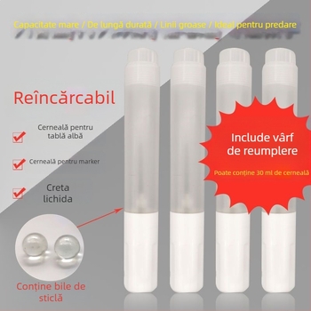 Marker pentru tablă albă, 30 ml, gol, cu linie groasă, capacitate mare, profesional pentru profesori, reîncărcabil, pentru predare, 20 ml marker pentru tablă albă