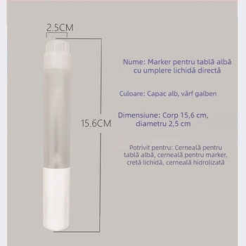 Marker pentru tablă albă, 30 ml, gol, cu linie groasă, capacitate mare, profesional pentru profesori, reîncărcabil, pentru predare, 20 ml marker pentru tablă albă