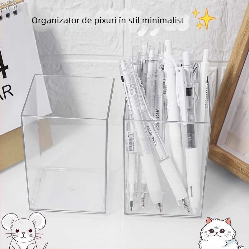 Suport rotativ pentru pixuri, capacitate mare – organizator multifuncțional pentru birou, spațiu de depozitare pentru rechizite, pentru elevi