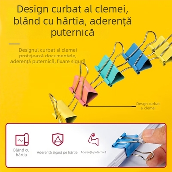 Cleme colorate pentru documente, în dimensiuni mari, medii și mici — cleme metalice pentru documente, pachet mixt pentru fixarea documentelor, lucrărilor și cărților