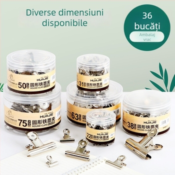 Clipsuri metalice rotunde pentru documente și papetărie – clipuri mici pentru uz casnic, robuste, cu design dovetail și coadă lungă.