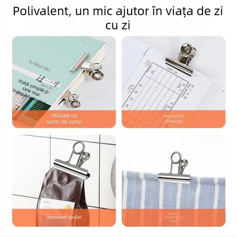 Clipsuri metalice rotunde pentru documente și papetărie – clipuri mici pentru uz casnic, robuste, cu design dovetail și coadă lungă.