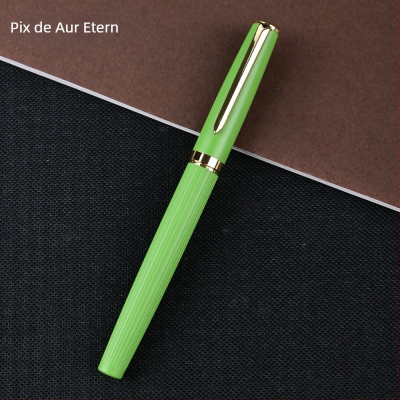 Stilou metalic multicolor pentru birou, caligrafie și exersarea scrisului — vârf de iridiu, reîncărcabil, model 9672