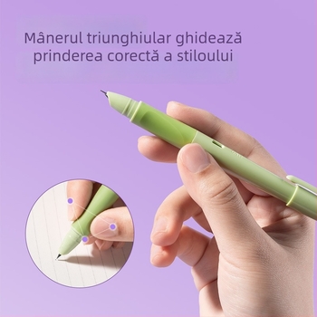 Deli SF570 stilou pentru elevi, cu sistem de cerneală rotativ și rezervor de cerneală înlocuibil, ideal pentru începători în scriere