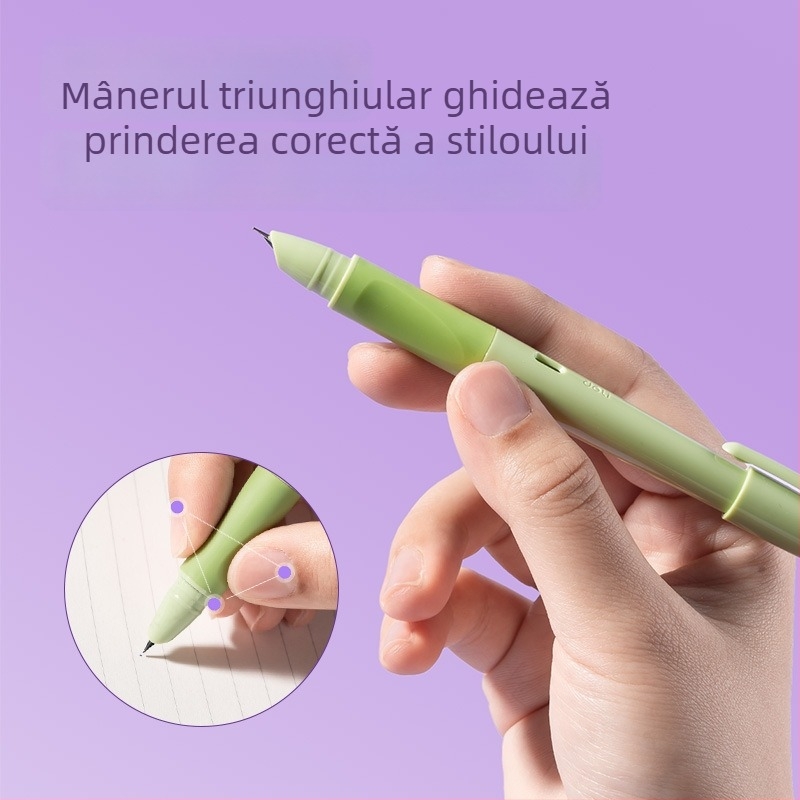 Deli SF570 stilou pentru elevi, cu sistem de cerneală rotativ și rezervor de cerneală înlocuibil, ideal pentru începători în scriere