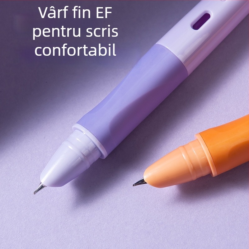 Deli SF570 stilou pentru elevi, cu sistem de cerneală rotativ și rezervor de cerneală înlocuibil, ideal pentru începători în scriere