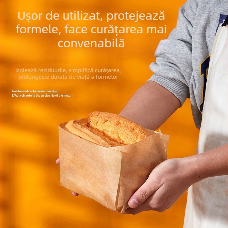 Hârtie pentru forme de chec 450 g, rezistentă la temperaturi înalte, antiaderentă pentru coacere, hârtie de copt pentru pâine și toast