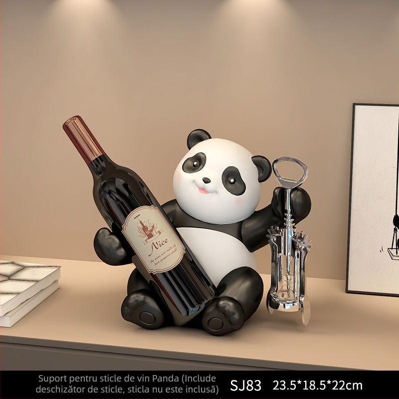 Ornamente Panda pentru vin – set pentru dulapul de sufragerie și bibliotecă, decor modern cu lux lejer, cadou pentru casa nouă