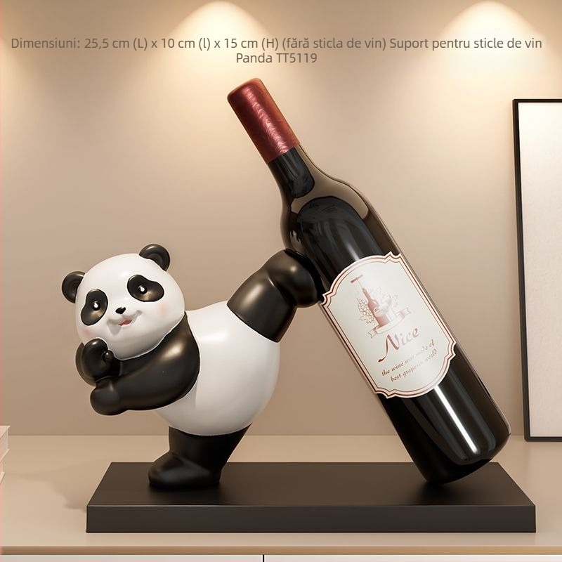 Ornamente Panda pentru vin – set pentru dulapul de sufragerie și bibliotecă, decor modern cu lux lejer, cadou pentru casa nouă