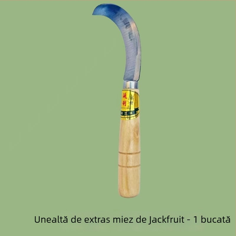 Cuțit pentru îndepărtarea miezului din jackfruit, lamă albă curbată — unealtă pentru fructe