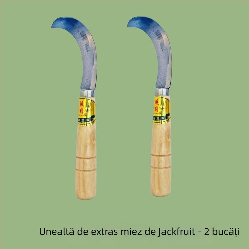 Cuțit pentru îndepărtarea miezului din jackfruit, lamă albă curbată — unealtă pentru fructe