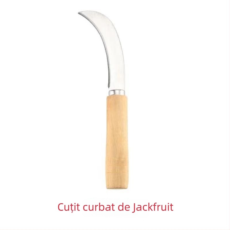 Cuțit pentru îndepărtarea miezului din jackfruit, lamă albă curbată — unealtă pentru fructe
