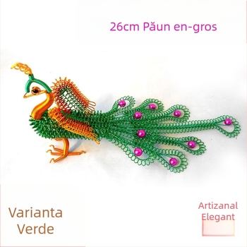 Model de paun din sârmă de aluminiu, 26 cm, ornament decorativ pentru casă și sufragerie