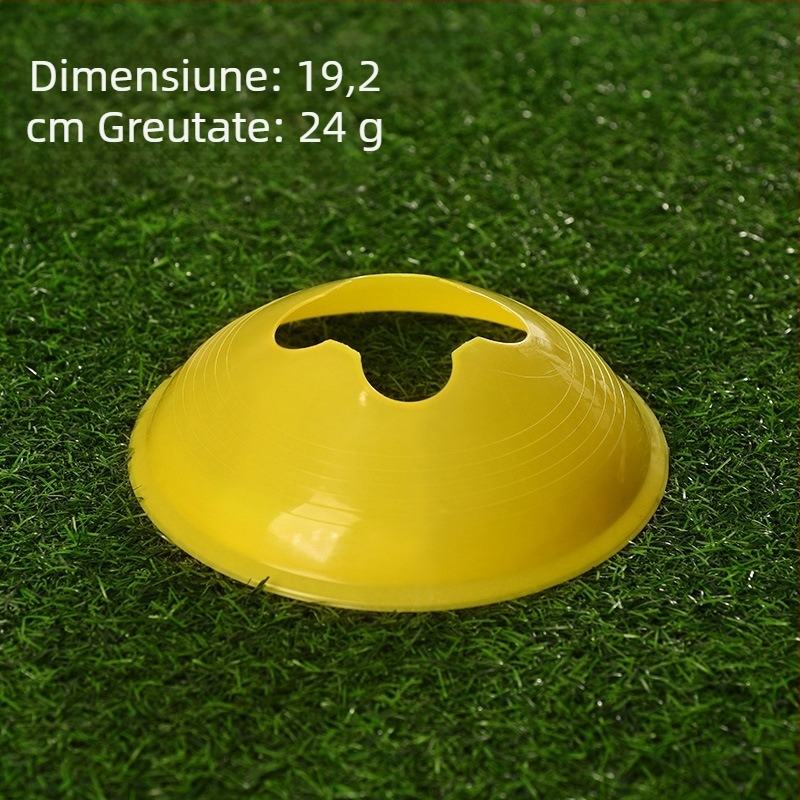 Discuri marcatoare pentru antrenament fotbal, cu găuri în formă de floare de prune, mari și groase, pentru obstacole
