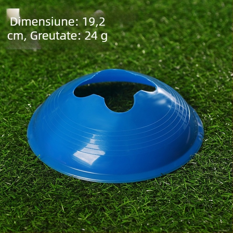 Discuri marcatoare pentru antrenament fotbal, cu găuri în formă de floare de prune, mari și groase, pentru obstacole