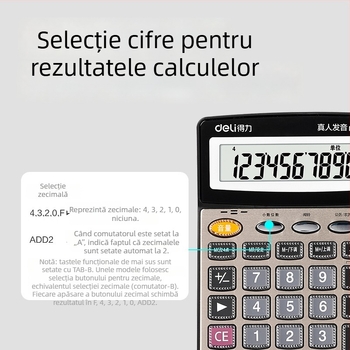 Deli 1559N calculator de birou cu 12 cifre, funcție vocală