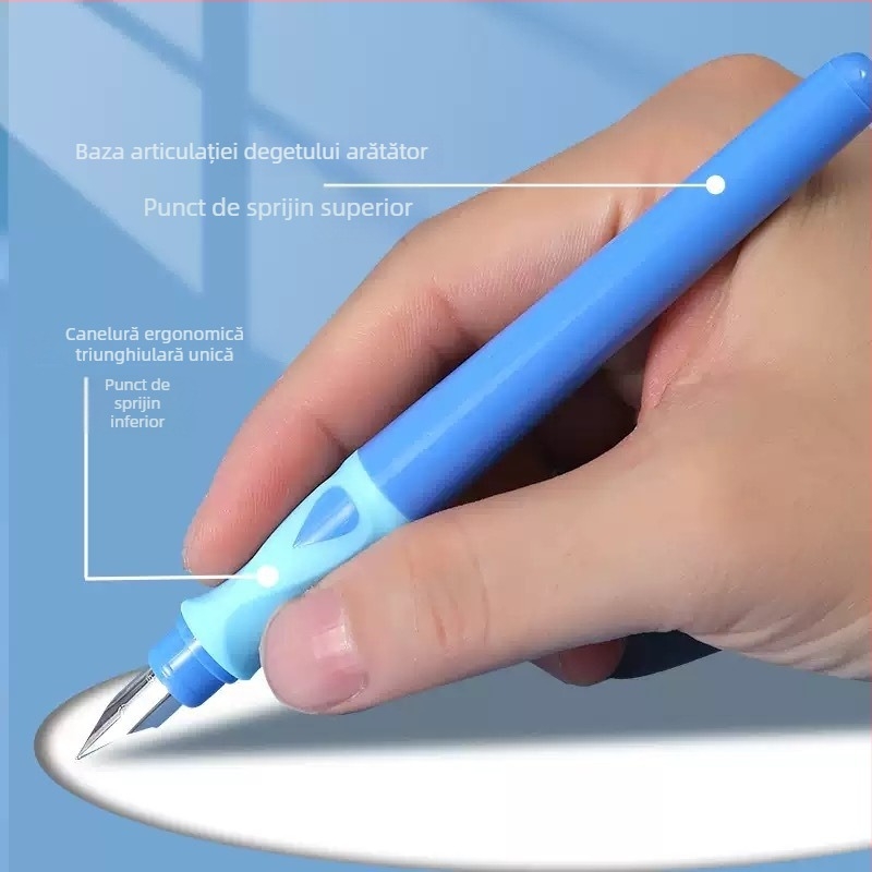Stilou termic ștergător cu cerneală pentru clasele a treia și a patra, vârf EF 0,38 mm, priză moale pentru exerciții de scriere