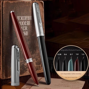 Stilou metalic pentru afaceri și birou, rezervor de cerneală, gravare disponibilă, cadou elegant pentru studenți