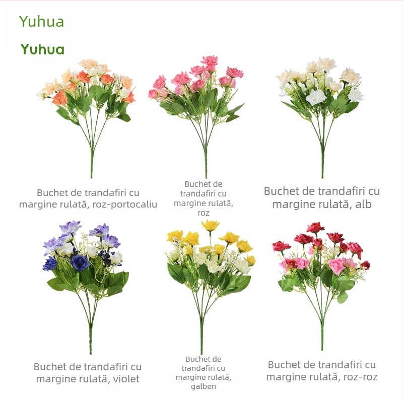 Buchet cu 15 trandafiri artificiali pentru nunți și decor de casă