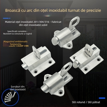 Zăvor automat pentru ușă din oțel inoxidabil 304 turnat solid, pentru uși mecanice, cu arc în stil aeronautic, anti-furt