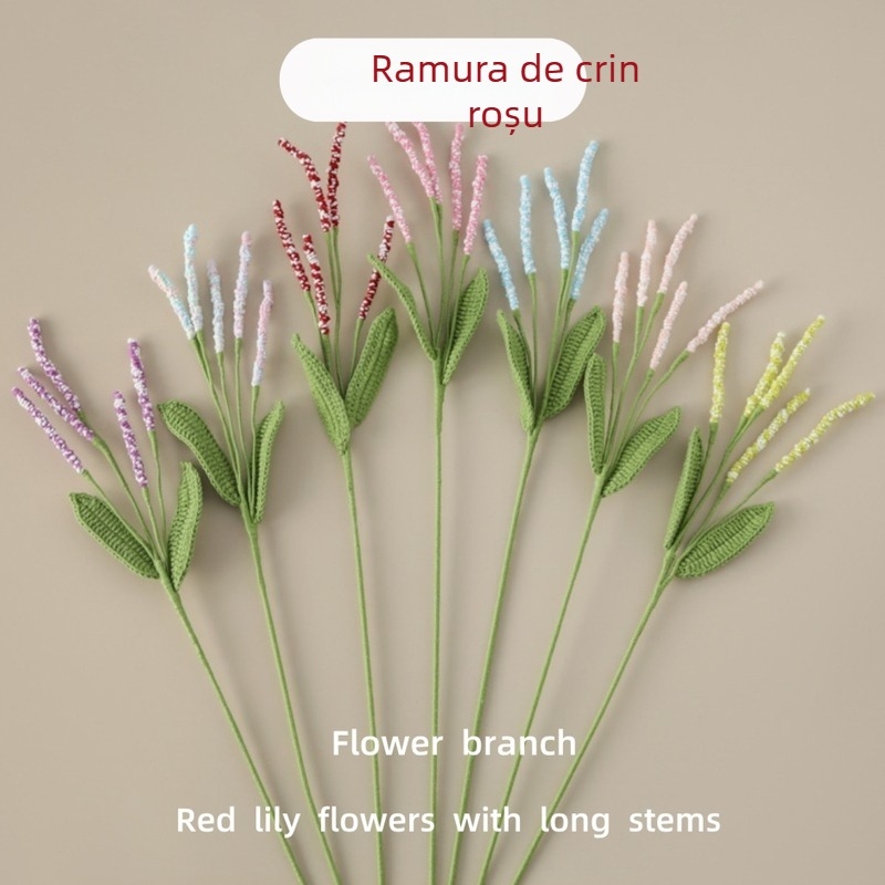 Ramuri de flori artificiale cu salvie roșie – stil european, cu un singur tulpină, decor pentru nuntă, casă și ședințe foto