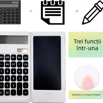Calculator pliabil cu tablă pentru scris pentru elevi, cadou de birou, calculator solar de birou