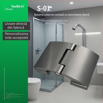 Balama din oțel inoxidabil 304, curbată pentru uși de dulap, 3,5 mm, stil modern minimalist