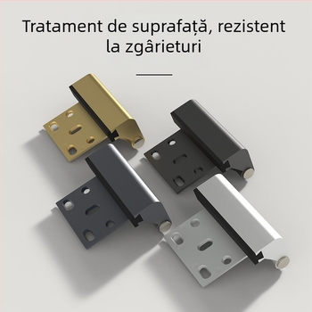 Zăvor ascuns anti-furt pentru ușă, montaj fără găuri, pentru uși de hotel și dormitor, mecanism din aliaj de zinc, finisaj mat electrogalvanic, acționare manuală