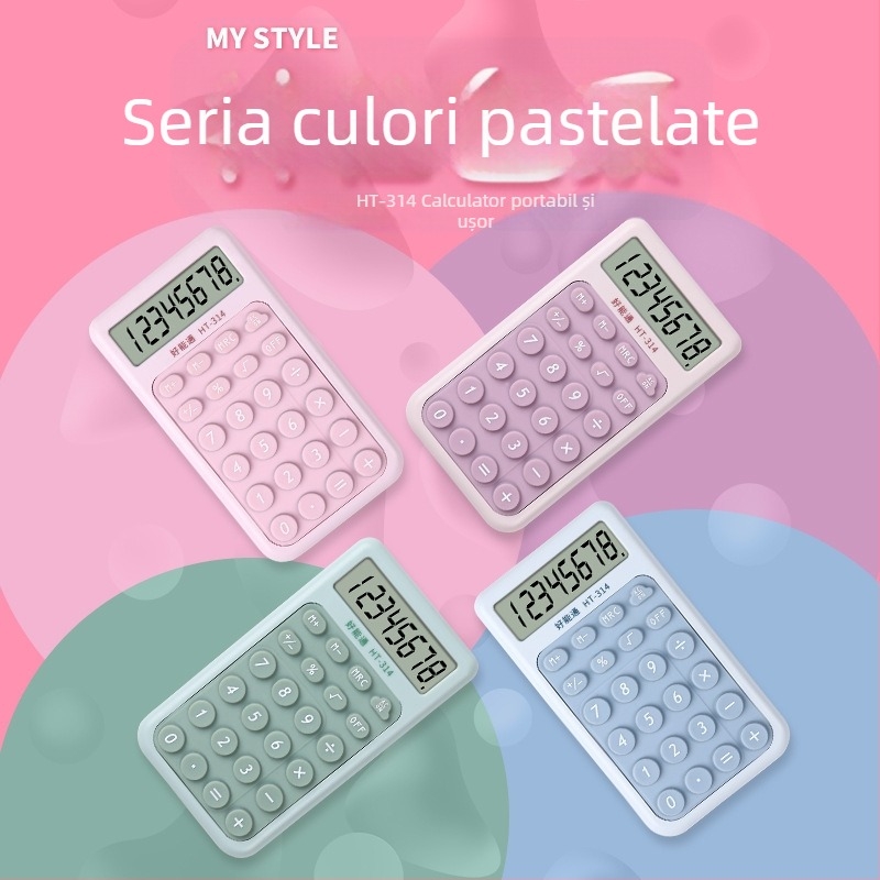 Calculator portabil în nuanță fumurie – calculator de buzunar compact pentru studenți și contabilitate la birou