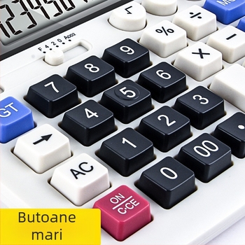 Deli 2136 calculator solar, afișaj de 12 cifre, calculator de birou cu alimentare dublă