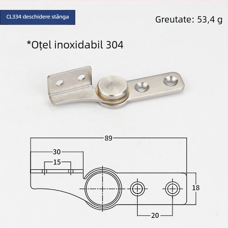 Țijă limitatoare pentru fereastra din PVC, suport superior și inferior, limitator pentru ușile de dulap, oțel inoxidabil 304